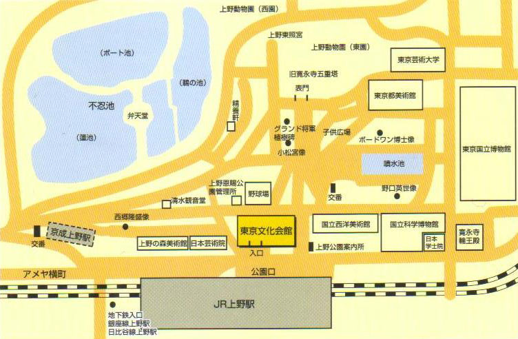 東京文化会館のアクセスマップ画像